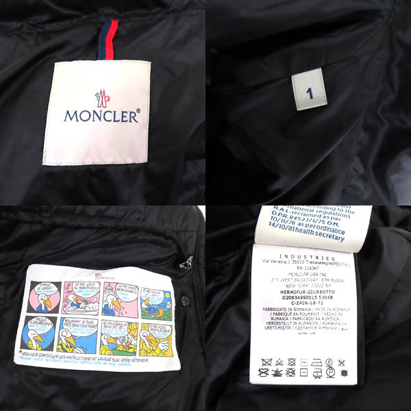 Moncler Down Coat Nylon Black Hermifur 1