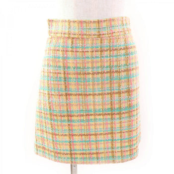 Miu Miu Tweed Skirt Mg926 Wool Multi 40