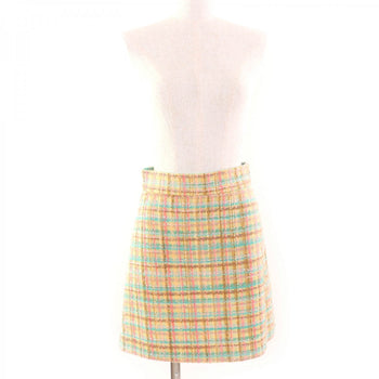 Miu Miu Tweed Skirt Mg926 Wool Multi 40
