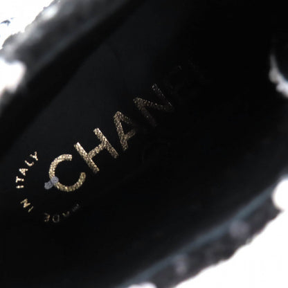 Chanel Ankle Boots G36424 Tweed Black White 37 1/2C