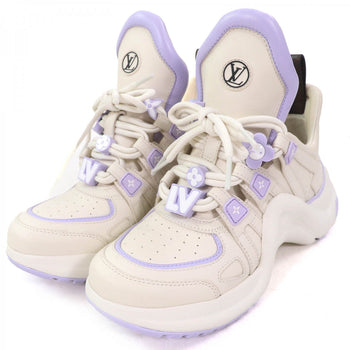Louis Vuitton Sneakers Calf Leather Ivory Light Purple Arclight Line 37