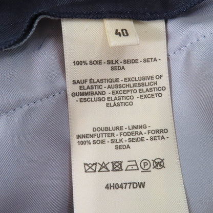 Hermes Cropped Pants Silk Navy Kaleidoscope Effect 40