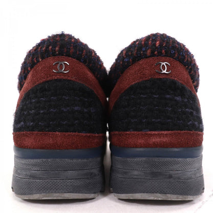 Chanel Sneakers G30422 Suede Leather Metallic Yellow Black Brown 35