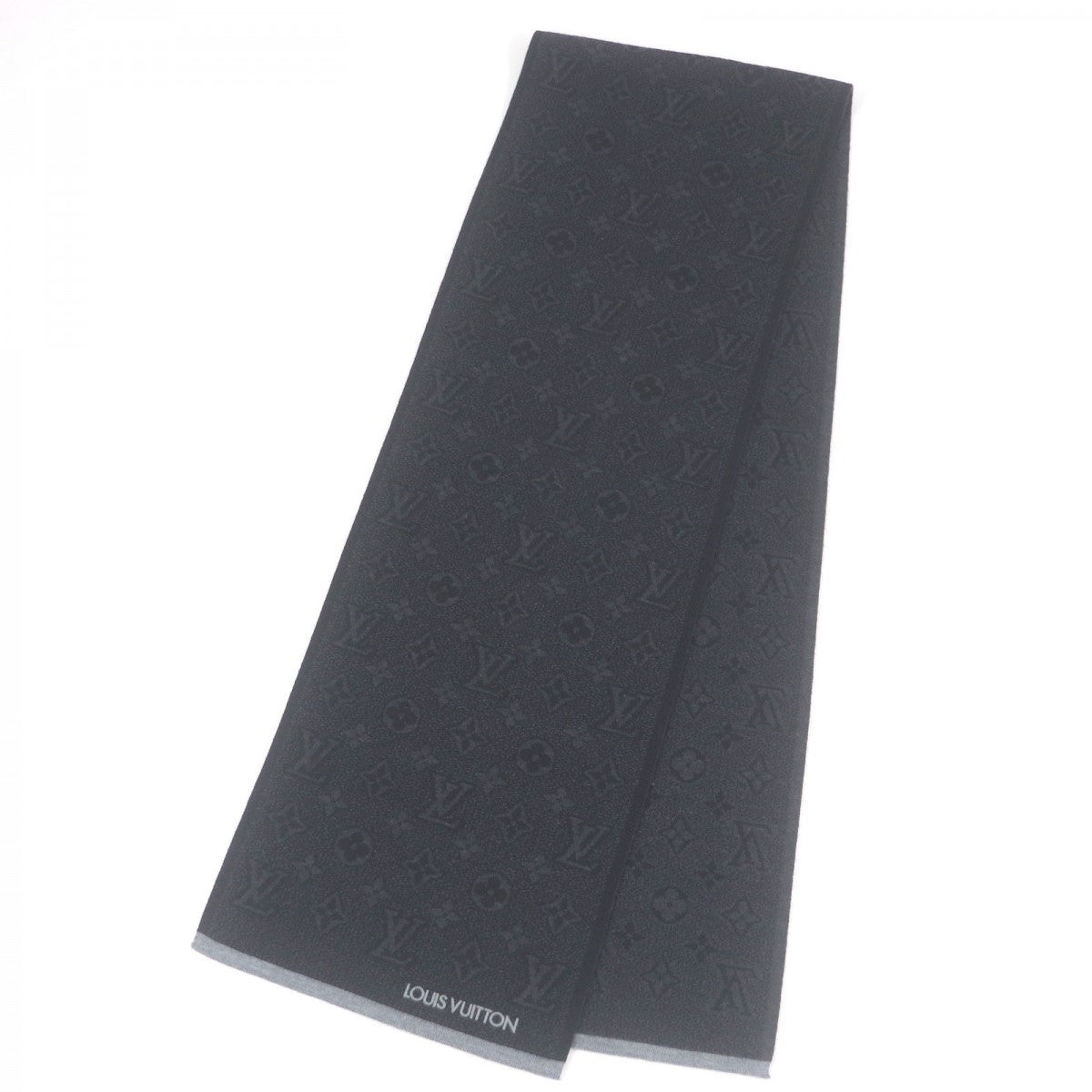 Louis Vuitton Scarf M73468 Wool Gris Escharp My Monogram Eclipse
