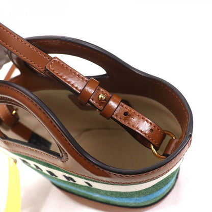 Marni Shoulder Bag Bmmp0096Q0 Cotton Brown Green Blue Tropicalia