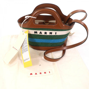Marni Shoulder Bag Bmmp0096Q0 Cotton Brown Green Blue Tropicalia