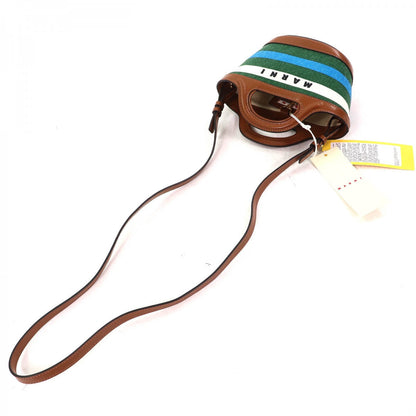 Marni Shoulder Bag Bmmp0096Q0 Cotton Brown Green Blue Tropicalia