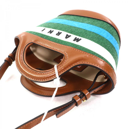 Marni Shoulder Bag Bmmp0096Q0 Cotton Brown Green Blue Tropicalia