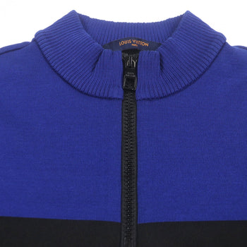 Louis Vuitton Short Sleeve Knit Cotton Blue-Black Jacquard Cycling S