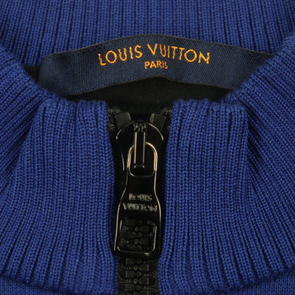 Louis Vuitton Short Sleeve Knit Cotton Blue-Black Jacquard Cycling S