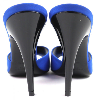 Saint Laurent Paris Mule 699767 Fabric Blue La 16 37