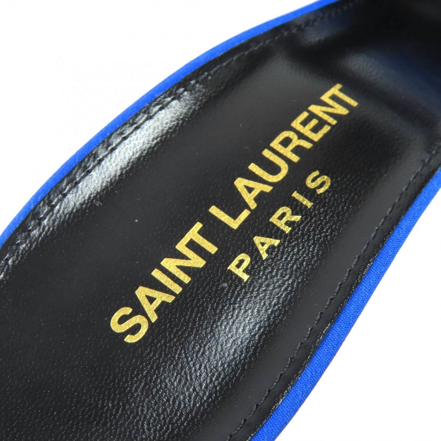 Saint Laurent Paris Mule 699767 Fabric Blue La 16 37