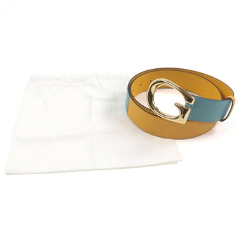 Gucci Belt 709954 Leather Yellow Blue 9036