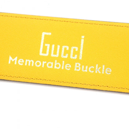 Gucci Belt 709954 Leather Yellow Blue 9036