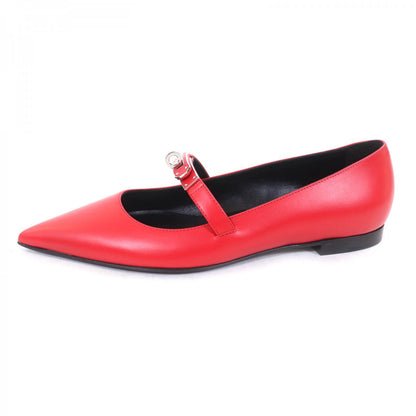 Hermes Pumps 251001Z Leather Rouge Viff Kelly Ballet Flats 37