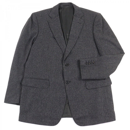 Dunhill Tailored Jacket Cashmere Grey Herringbone Pattern 54