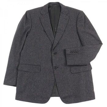 Dunhill Tailored Jacket Cashmere Grey Herringbone Pattern 54