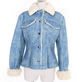 Louis Vuitton Jacket Polyester Blue Type 38