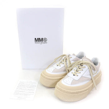 Mm6 Maison Margiela Sneakers S59Ws0189 Leather White Beige Oversized Sole Sneaker 37