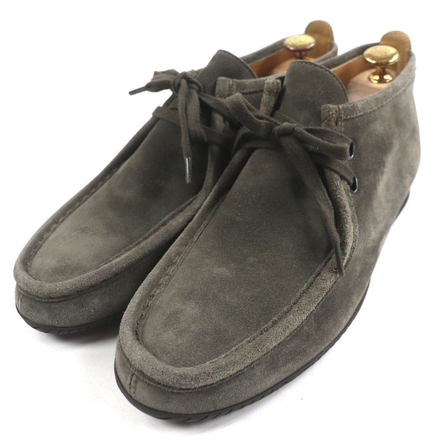 Hermes Ankle Boots Suede Leather Khaki Gray 40