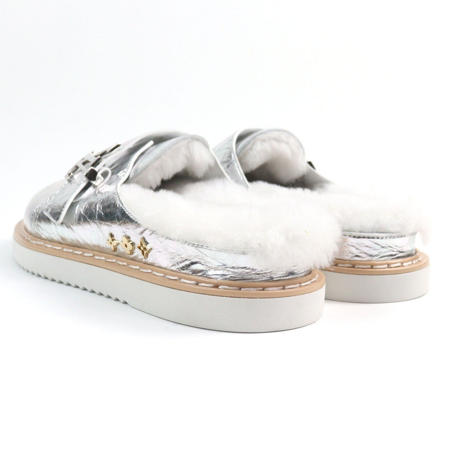 Louis Vuitton Sandals 1A9Inm Leather Silver Lv Easy Line 7
