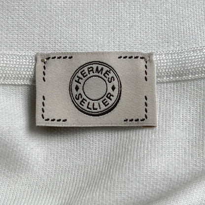 Hermes Short Sleeve Polo Shirt Cotton White L
