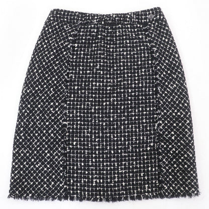 Chanel Tweed Skirt P39620V28543 Wool Black Type 38