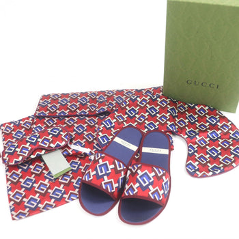 Gucci Other Shoes 662431 Silk Red Navy Xl