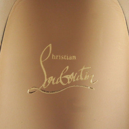 Christian Louboutin Slip-On Suede Leather Black Boat Rays Flat Suede 40