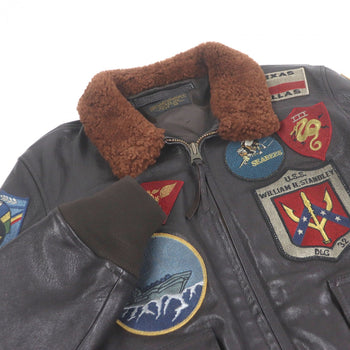 Avirex Bomber Jacket 783-4950011 Goat Leather Brown G-1 Topgun Top Gun 42
