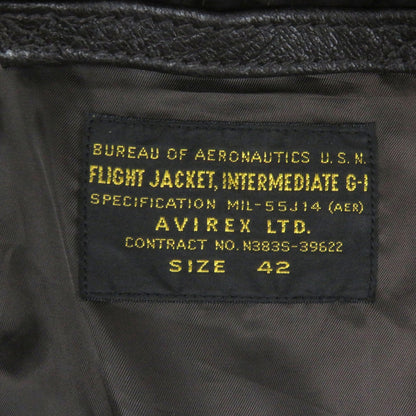 Avirex Bomber Jacket 783-4950011 Goat Leather Brown G-1 Topgun Top Gun 42