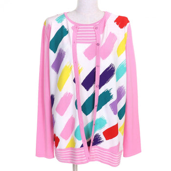 Leonard Sport Ensemble Rayon Pink Multicolor 42