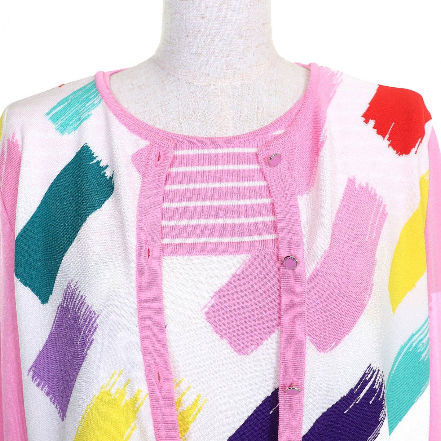 Leonard Sport Ensemble Rayon Pink Multicolor 42
