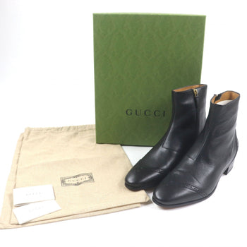 Gucci Short Boots 750322 Leather Black 8