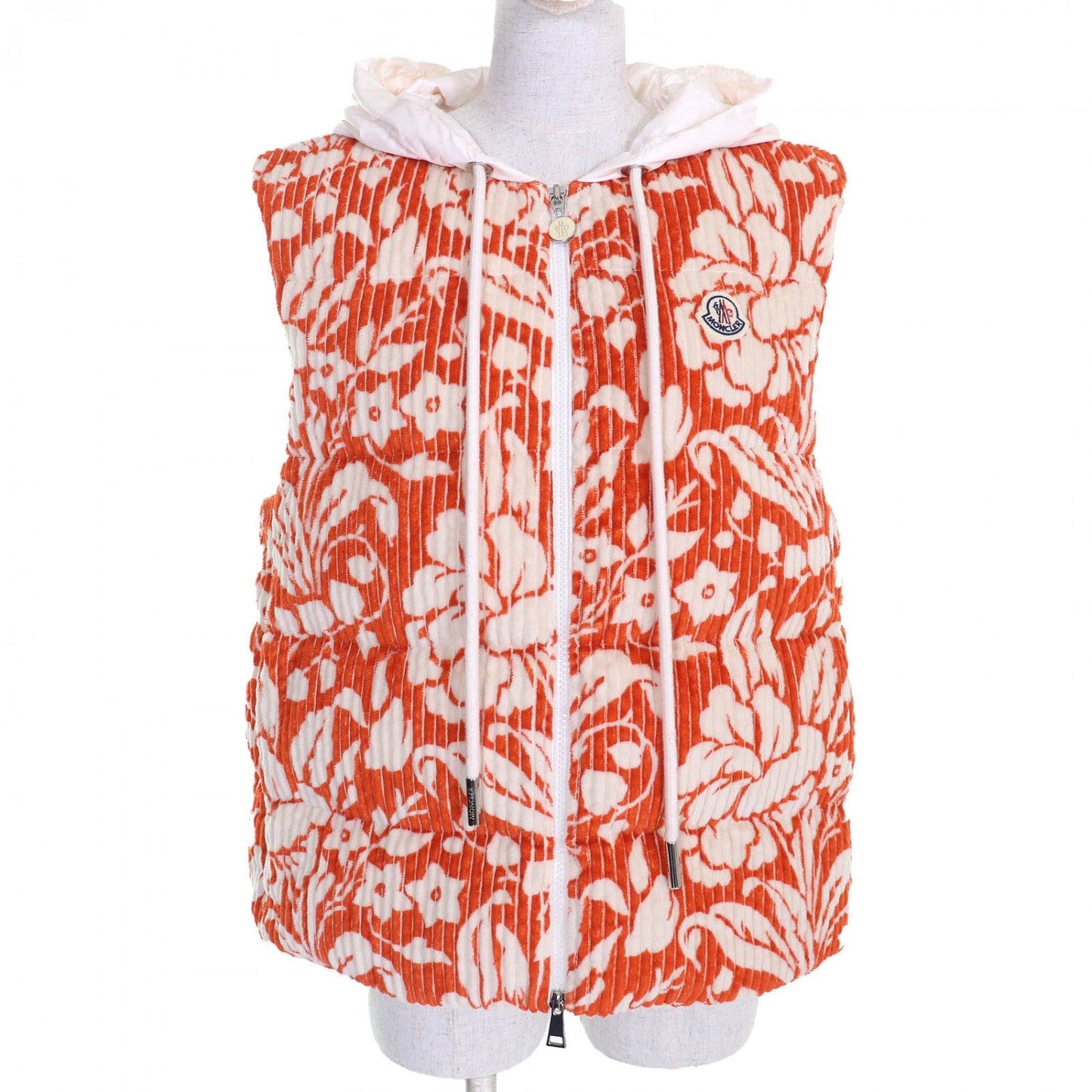 Moncler Down Vest Cotton Ivory Orange Marchaud Gilet Zero