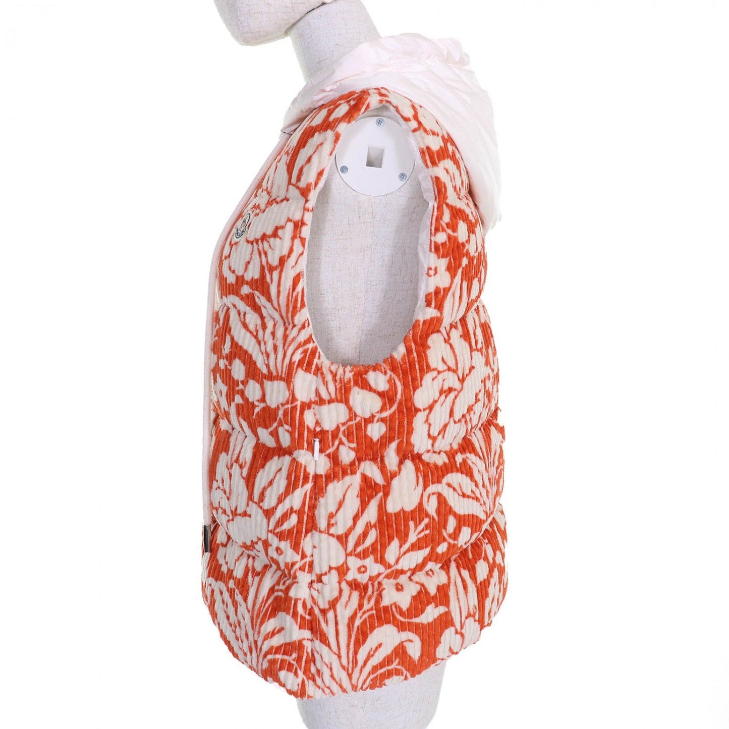 Moncler Down Vest Cotton Ivory Orange Marchaud Gilet Zero