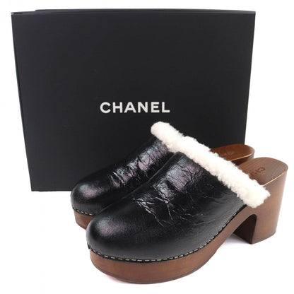 Chanel Sandals G35368 Mouton Black Brown 39