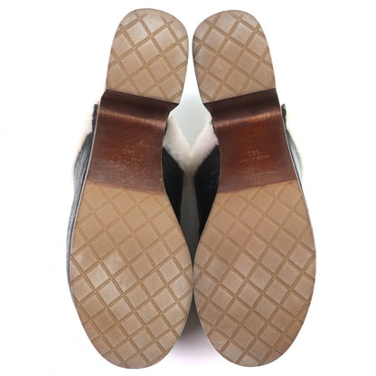Chanel Sandals G35368 Mouton Black Brown 39