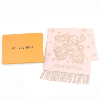 Louis Vuitton Scarf M79543 Cashmere Pink Echarpe Reykjavik Precious Dragon