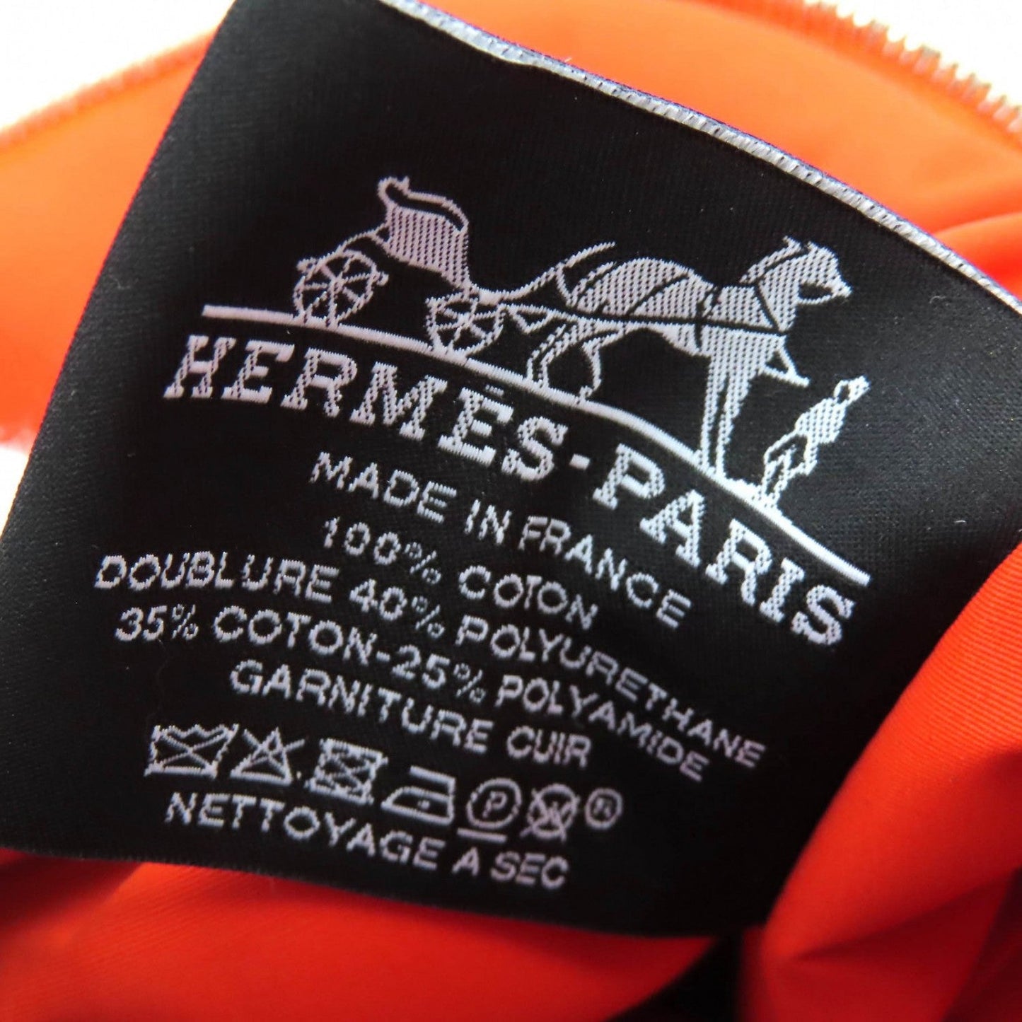 Hermes Cosmetics Pouch Cotton Orange Bored Pouch Mm