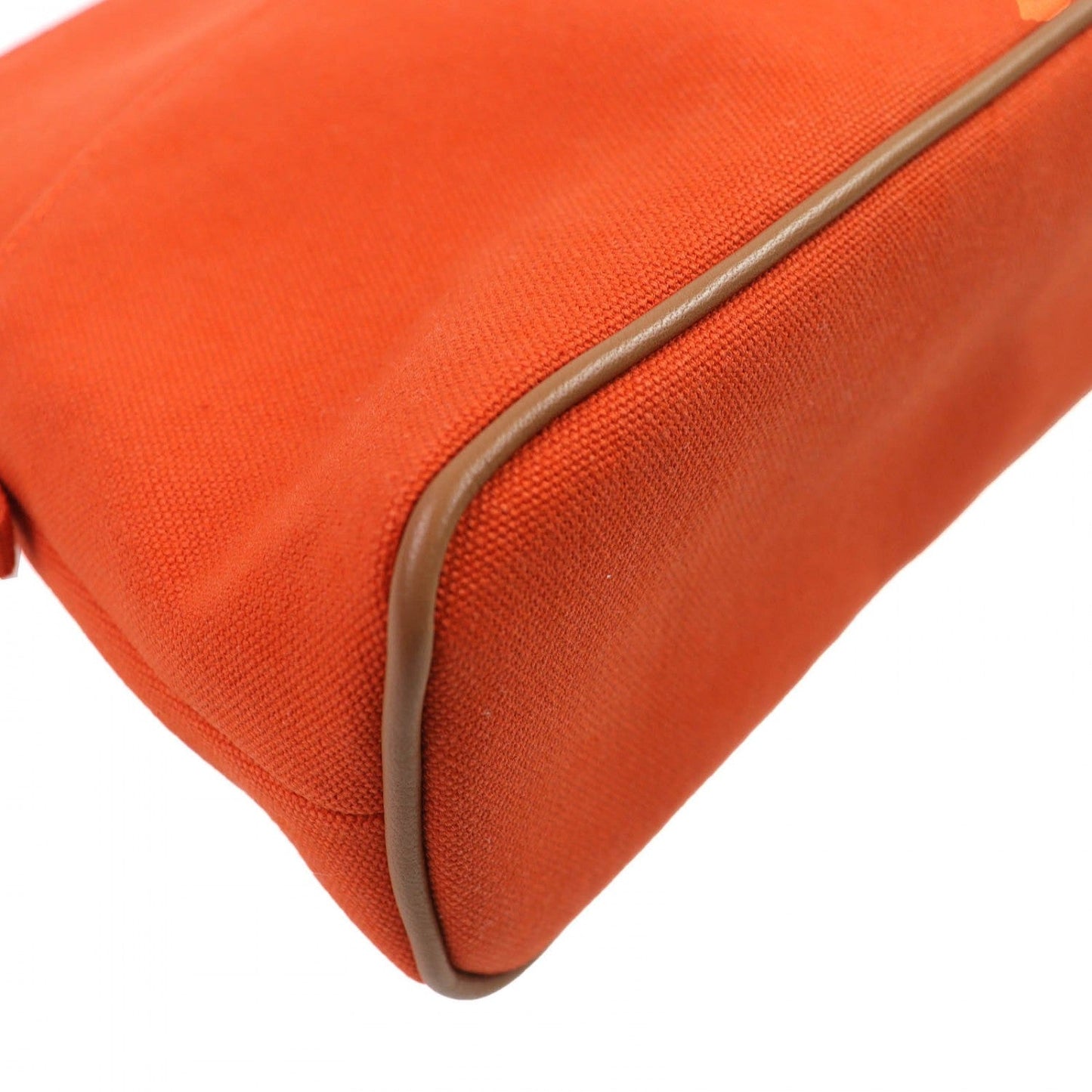 Hermes Cosmetics Pouch Cotton Orange Bored Pouch Mm