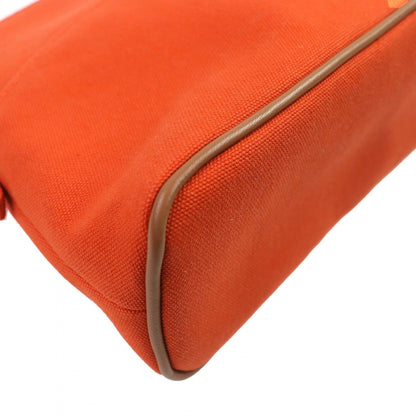 Hermes Cosmetics Pouch Cotton Orange Bored Pouch Mm