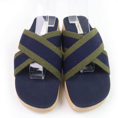 Hermes Sandals Canvas Navy 36