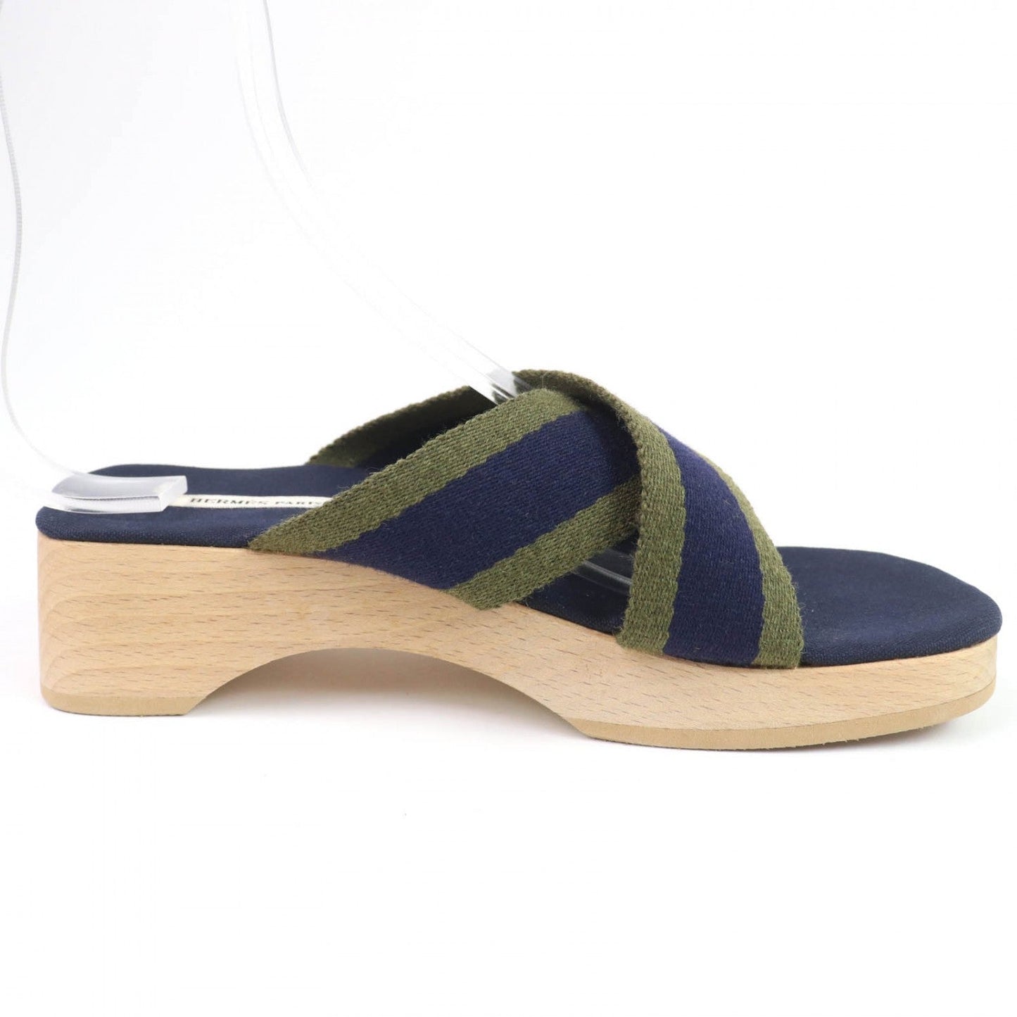 Hermes Sandals Canvas Navy 36