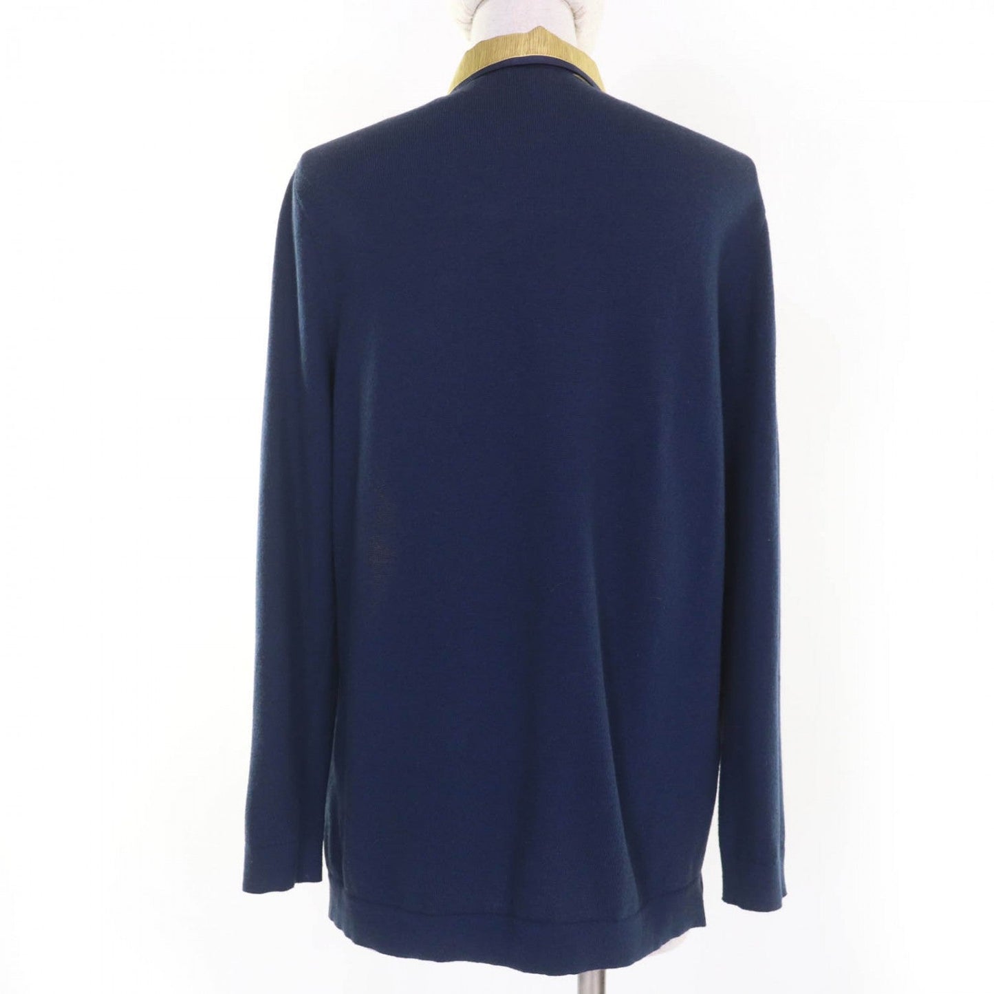 Hermes Long Sleeve Shirt Silk Navy Type Xs