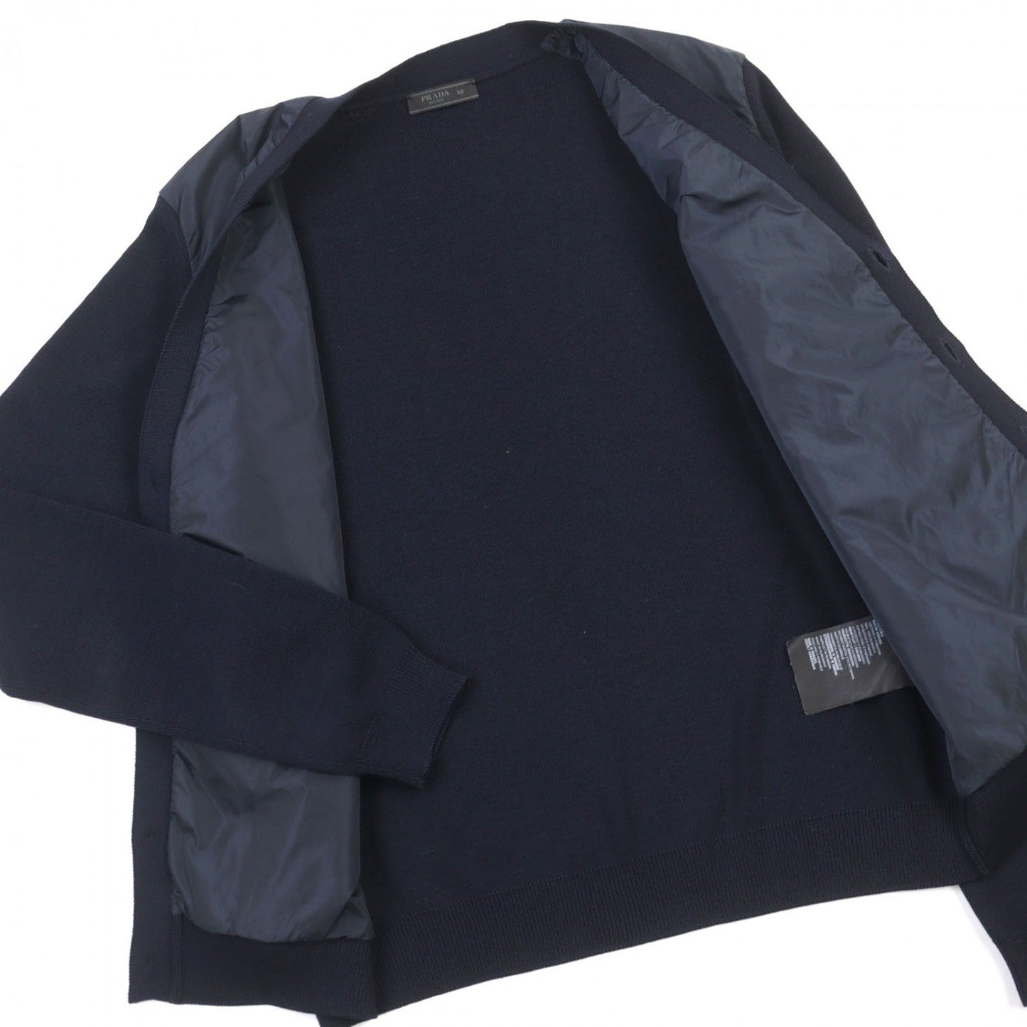 Prada Cardigan Smc381 Wool Navy 50