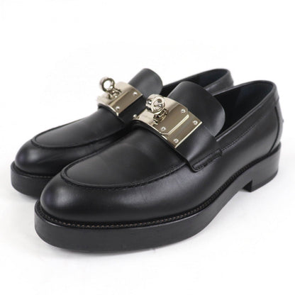 Hermes Loafers 232075Z Leather Black Moccasins Hot 37