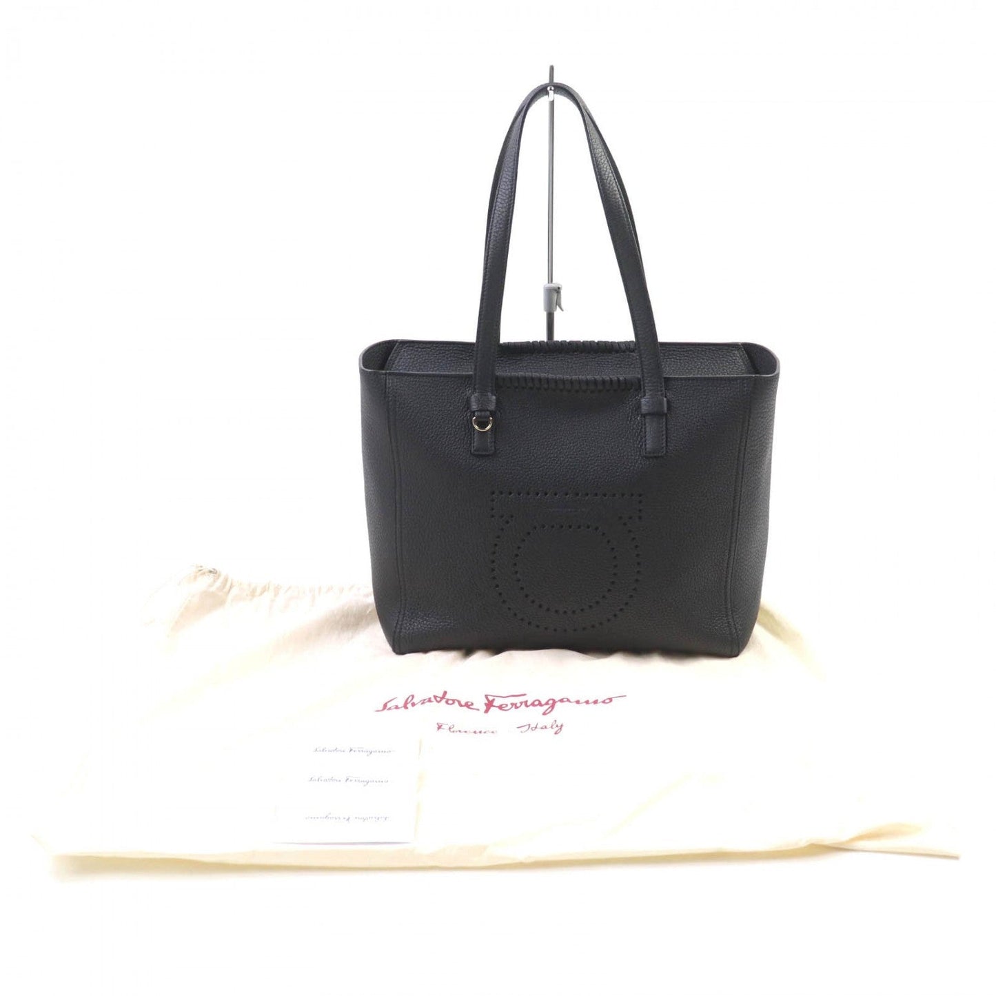 Salvatore Ferragamo Tote Bag 21 G714 Calf Leather Black Marta Nero
