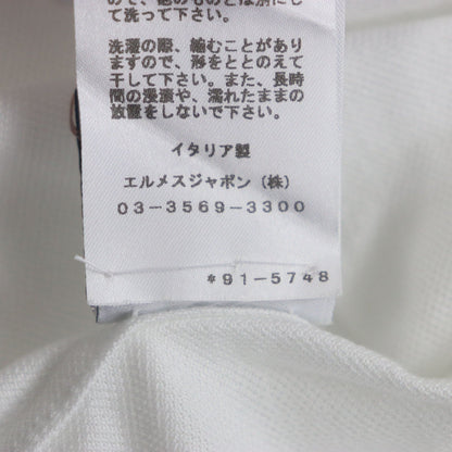 Hermes Short Sleeve T-Shirt Cotton White Orange M