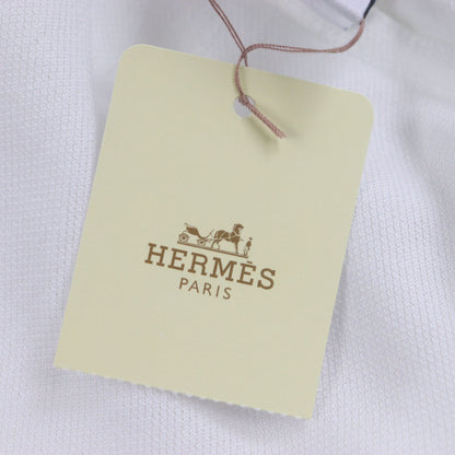 Hermes Short Sleeve T-Shirt Cotton White Orange M